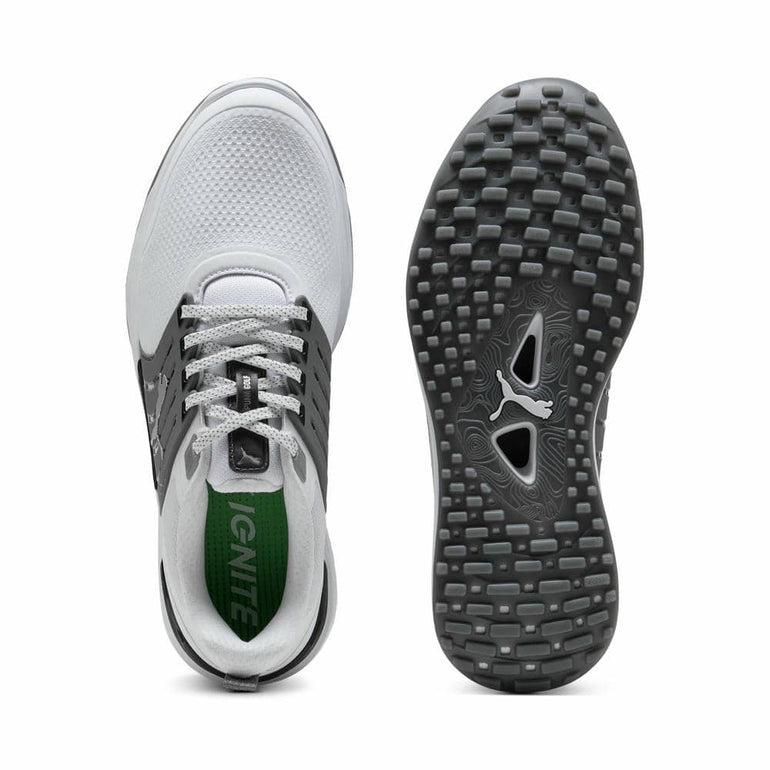 Puma Men's Ignite Elevate 2 Spikeless Golf Shoe - Puma White/Slate Sky/Gum