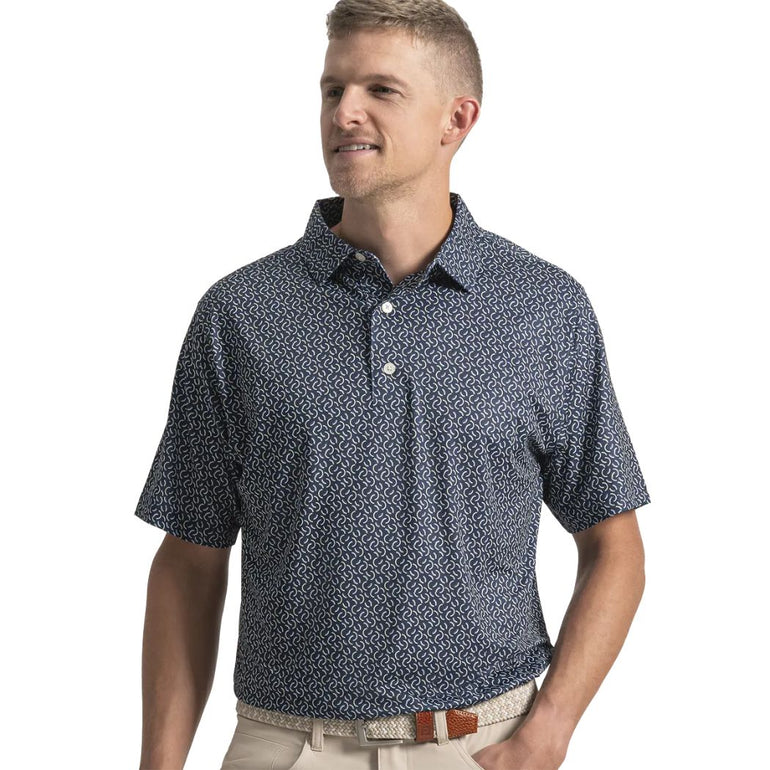 FootJoy Men's Arc Geo Polo - Navy/White/Sunshine