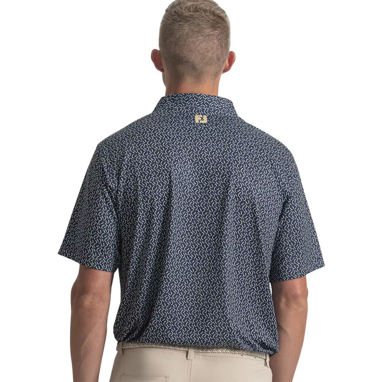 FootJoy Men's Arc Geo Polo - Navy/White/Sunshine
