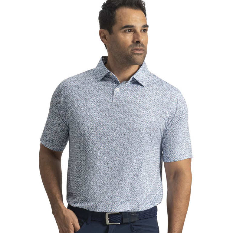 FootJoy Men's Floral Mark Polo - Chambray/Coastal Blue