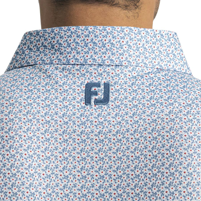 FootJoy Men's Floral Mark Polo - Chambray/Coastal Blue