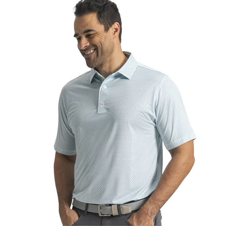 FootJoy Men's Elipse Print Polo - White/Blue Reef