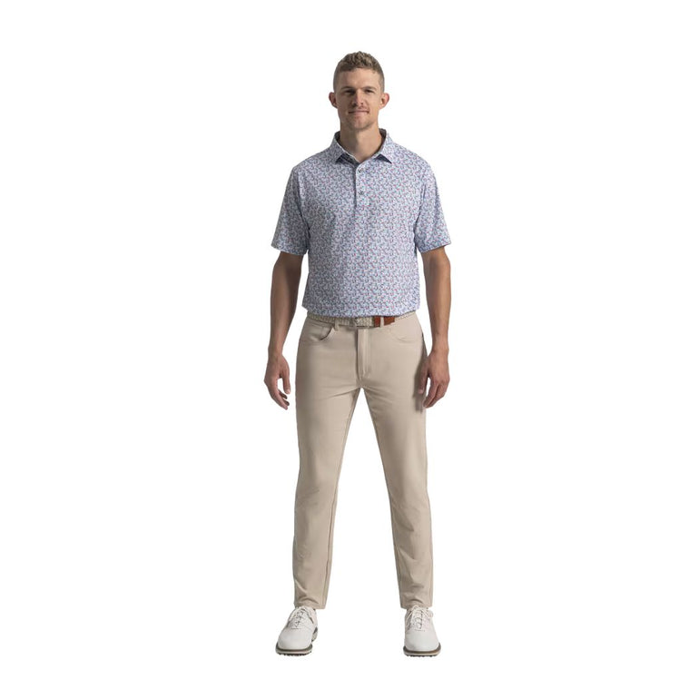 FootJoy Men's Surfs Up Print Polo - White/Chambray/Red