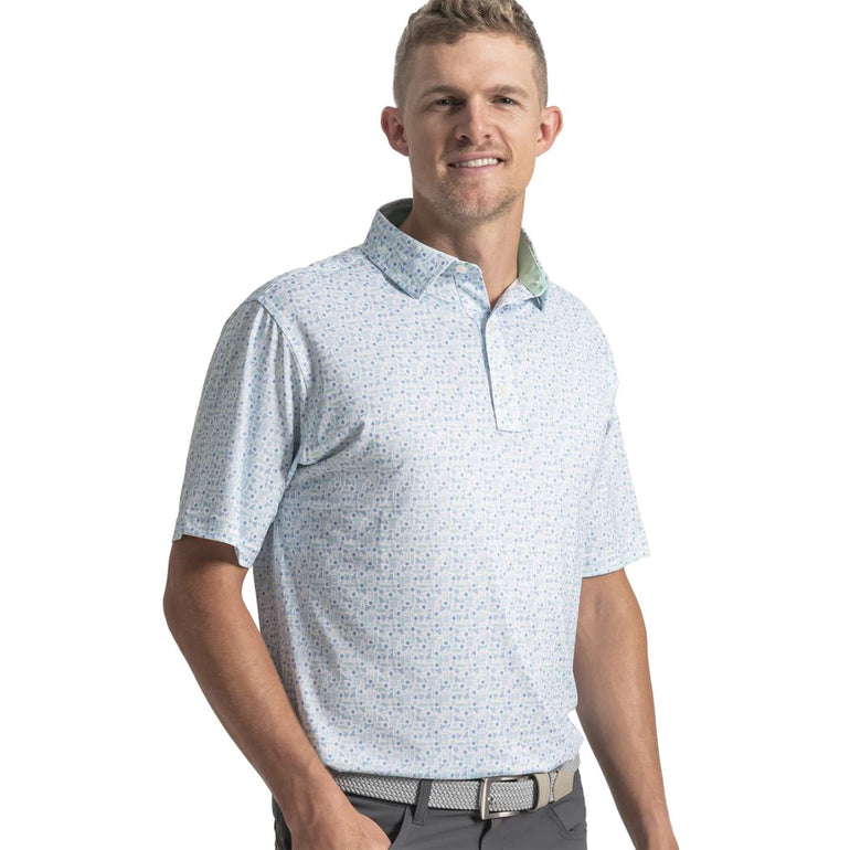 FootJoy Men's Surfs Up Print Polo - Deep Reef/White