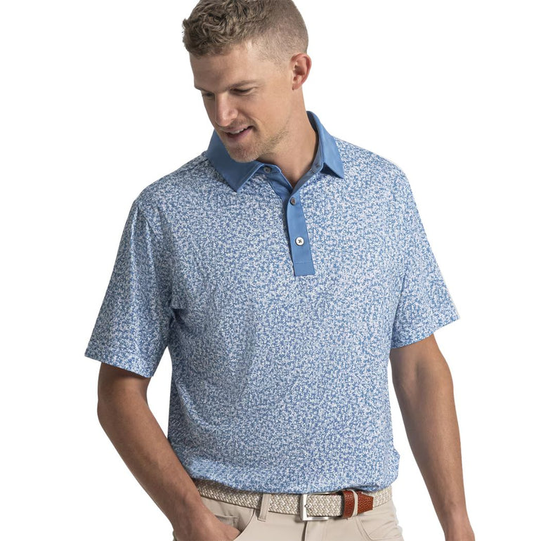FootJoy Men's Camo Print Polo - White/Chambray/Coastal Blue