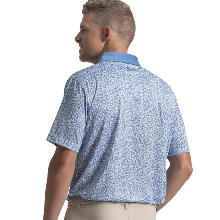 FootJoy Men's Camo Print Polo - White/Chambray/Coastal Blue