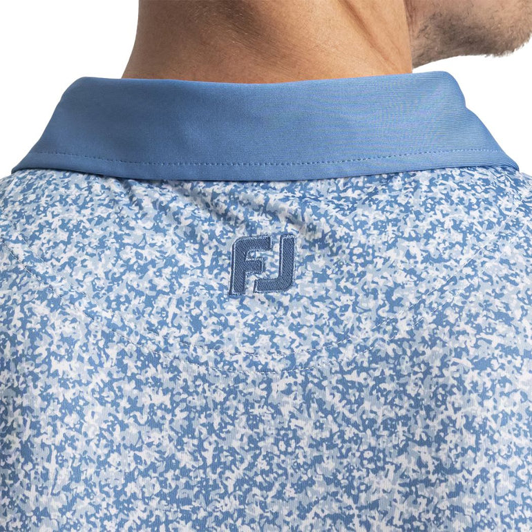 FootJoy Men's Camo Print Polo - White/Chambray/Coastal Blue