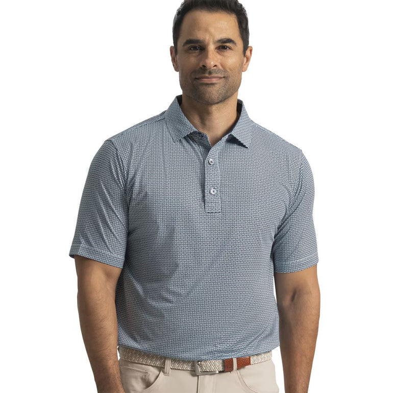 FootJoy Men's Nautical Print Polo - Navy/Field Green