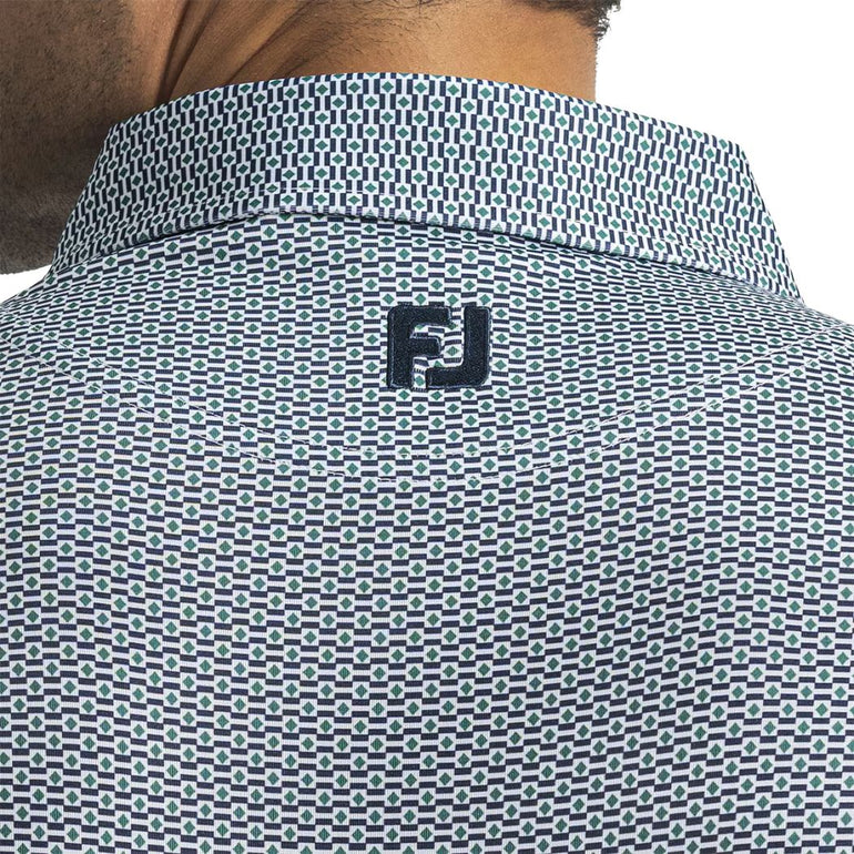 FootJoy Men's Nautical Print Polo - Navy/Field Green