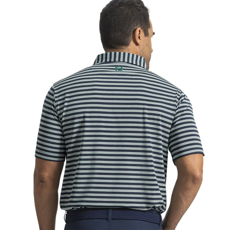 FootJoy Men's Pin Cluster Stripe Polo - Navy/Field Green