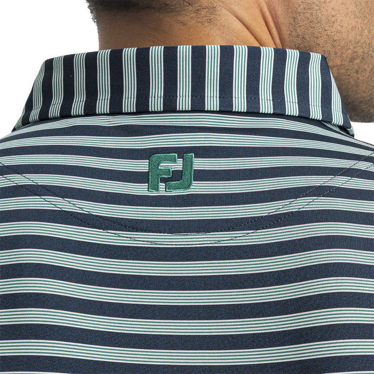 FootJoy Men's Pin Cluster Stripe Polo - Navy/Field Green