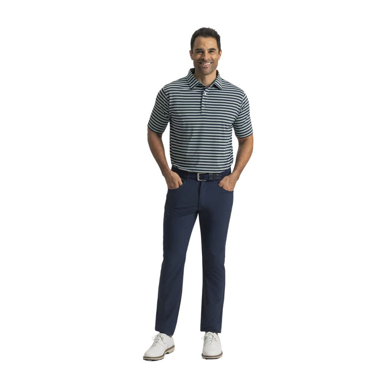 FootJoy Men's Pin Cluster Stripe Polo - Navy/Field Green