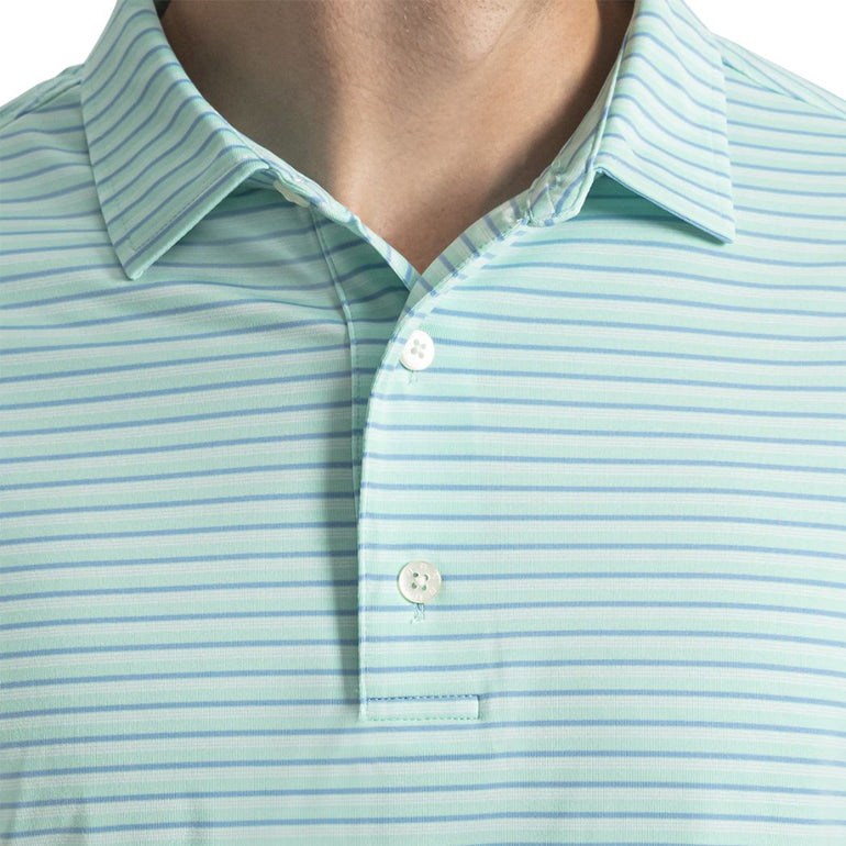FootJoy Men's Shadow Stripe Polo - Sea Glass/Blue Reef