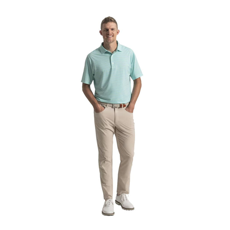 FootJoy Men's Shadow Stripe Polo - Sea Glass/Blue Reef