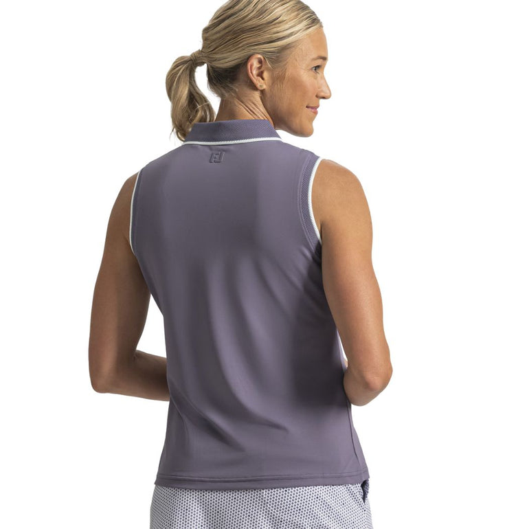 FootJoy Women's Sleeveless Polo - Dusty Violet/Glacial Blue