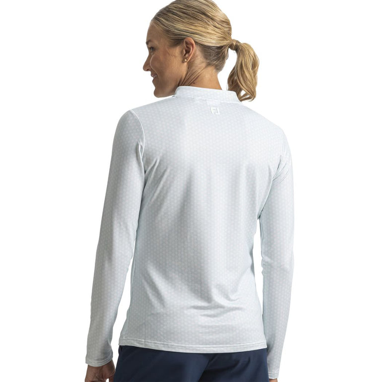 FootJoy Women's Quarter Zip Sun Protection Pullover - Glacial Blue