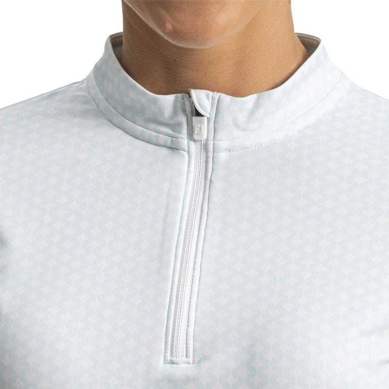 FootJoy Women's Quarter Zip Sun Protection Pullover - Glacial Blue