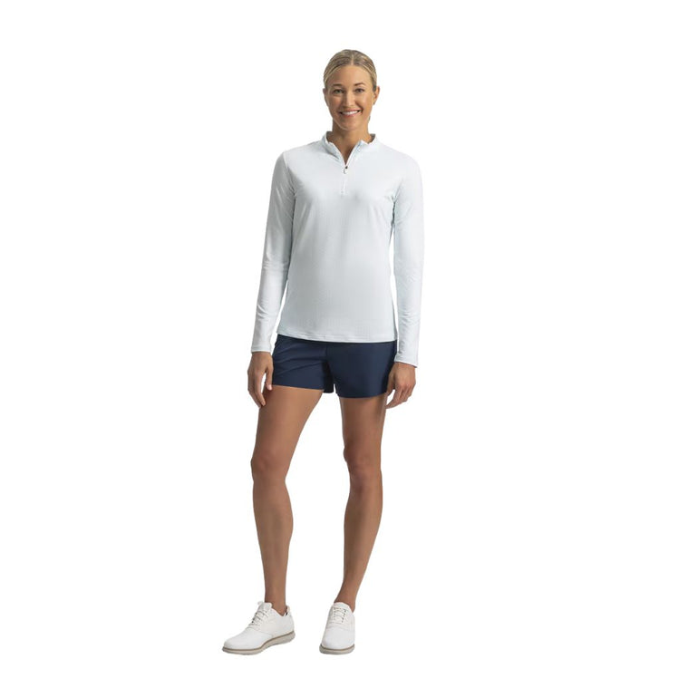 FootJoy Women's Quarter Zip Sun Protection Pullover - Glacial Blue