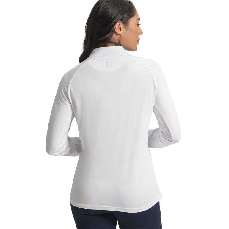 FootJoy Women's Space Dye Quarter Zip Pullover - White