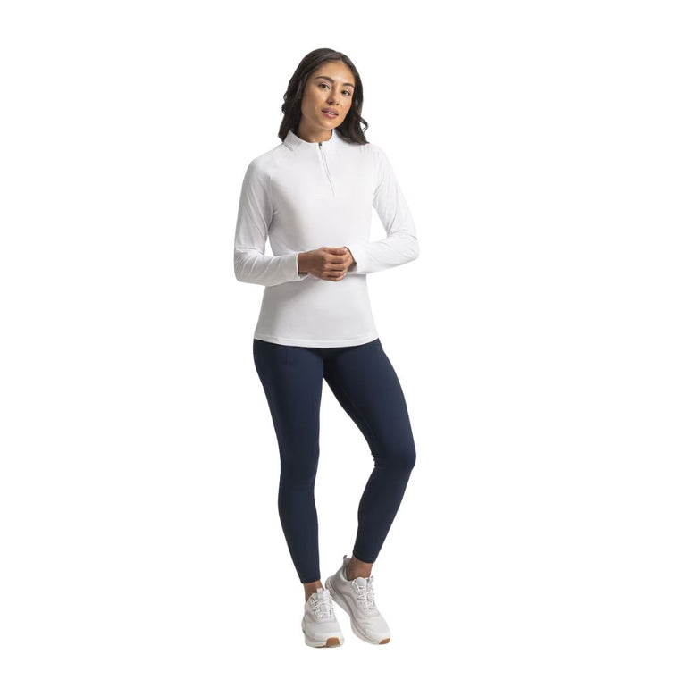 FootJoy Women's Space Dye Quarter Zip Pullover - White