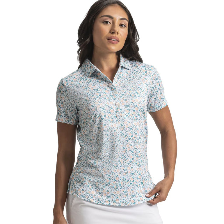FootJoy Women's Short Sleeve Shirt - Tile Blue Floral