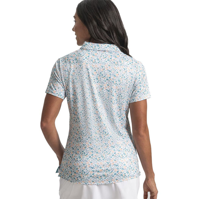 FootJoy Women's Short Sleeve Shirt - Tile Blue Floral