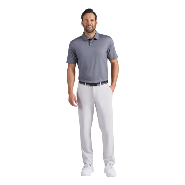 Puma Men's Cloud Birdseye Polo - Warm White/Puma Black