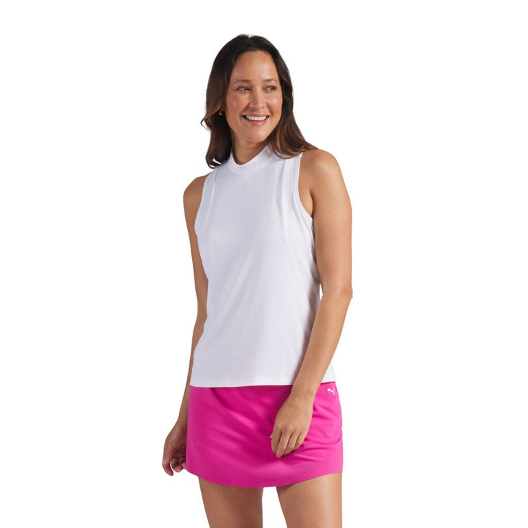 Puma Women's Nylon Sport Sleeveless Mock Polo