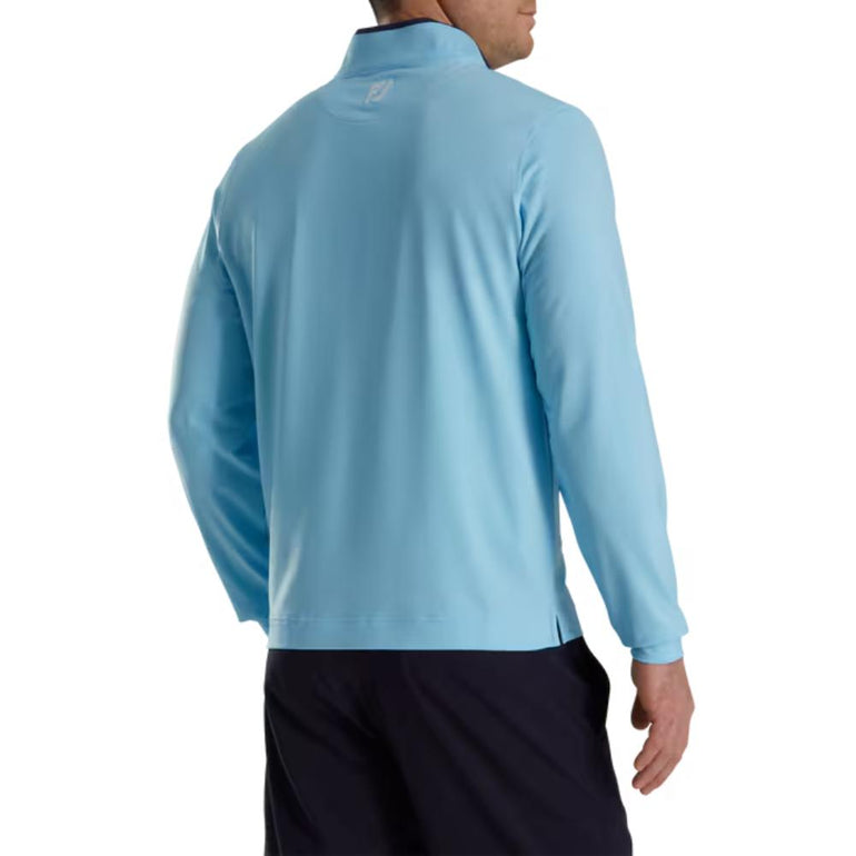 FootJoy Men's Lightweight Solid Mid-Layer Light Blue Pullover 25