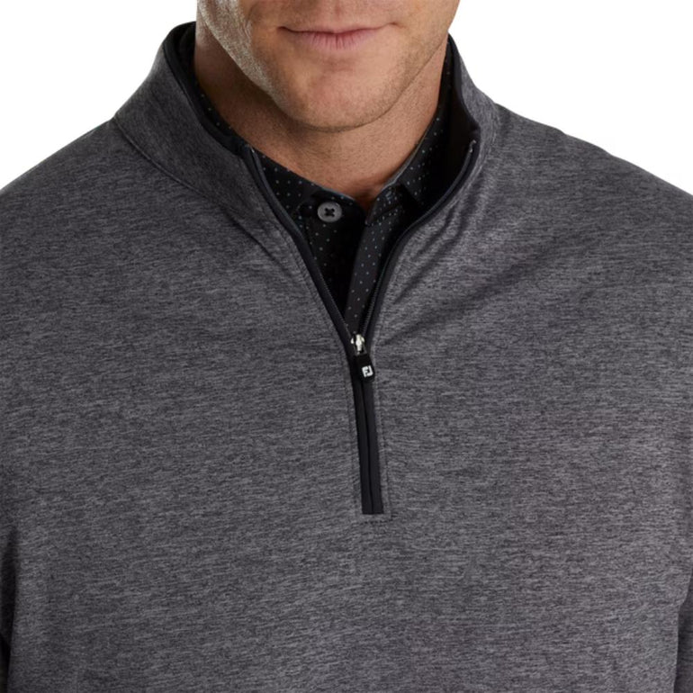 FootJoy Men's Lightweight Solid Mid-Layer Heather Grey Pullover 25