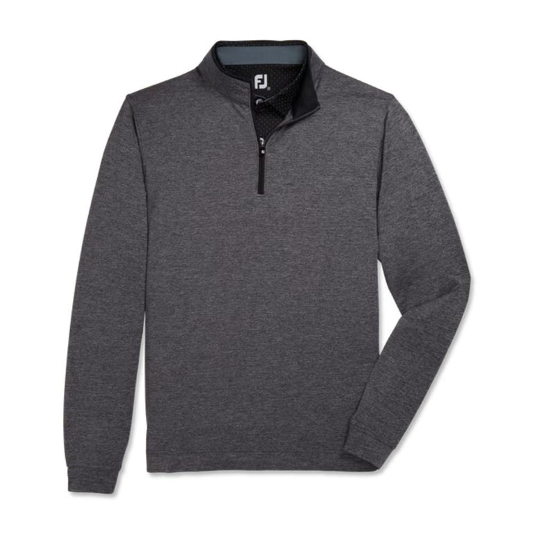FootJoy Men's Lightweight Solid Mid-Layer Heather Charcoal Pullover 25
