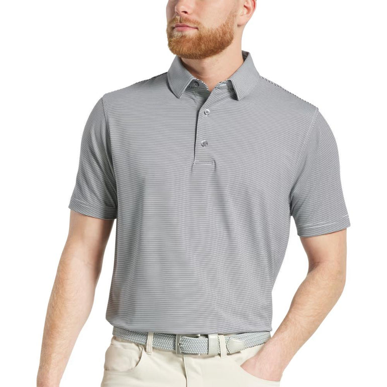 FootJoy Men's Microfeeder Stripe Navy/White Polo 25