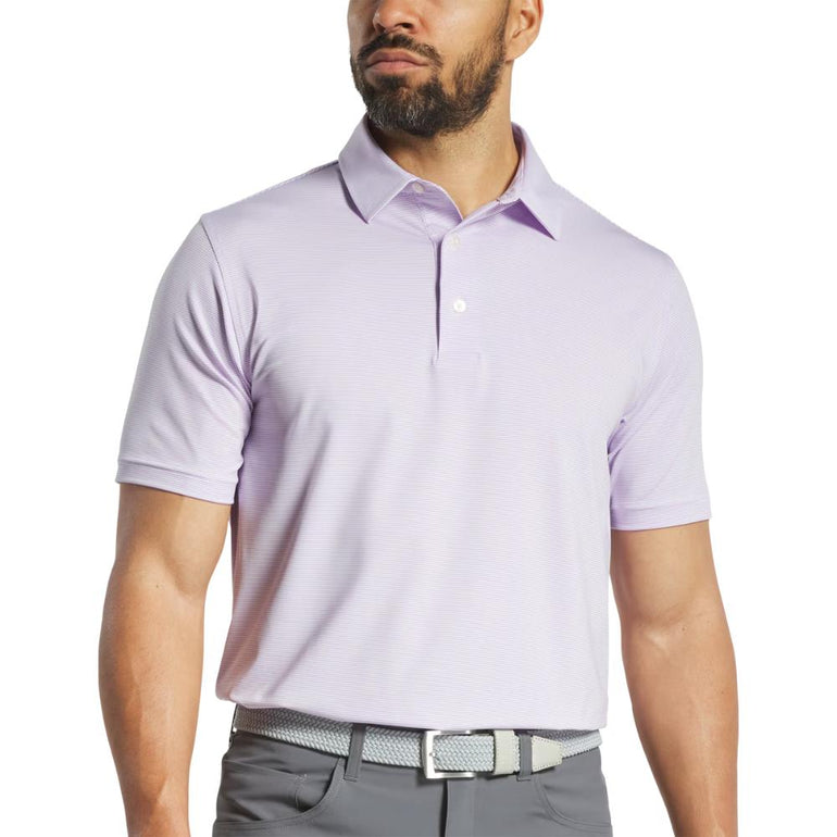 FootJoy Men's Microfeeder Stripe Lavender/White Polo 25