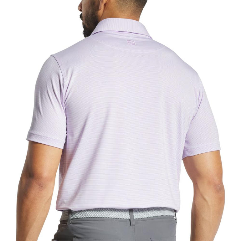 FootJoy Men's Microfeeder Stripe Lavender/White Polo 25