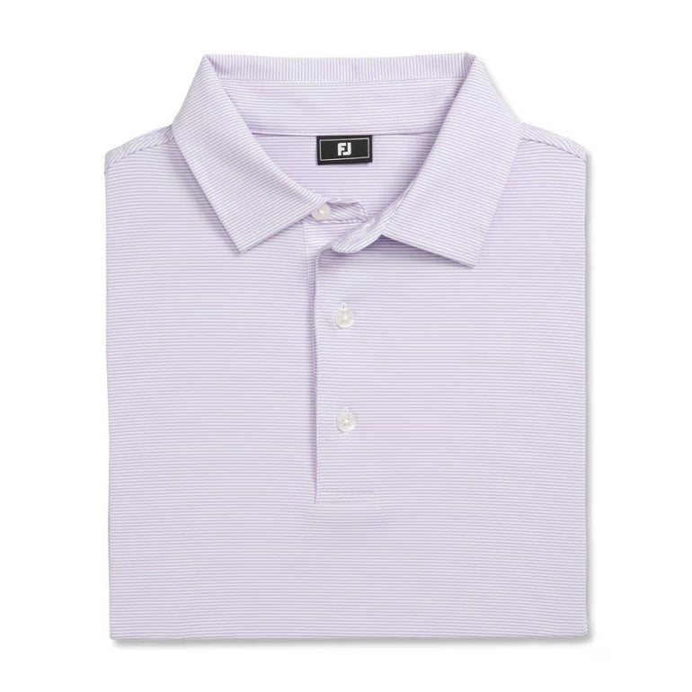 FootJoy Men's Microfeeder Stripe Lavender/White Polo 25