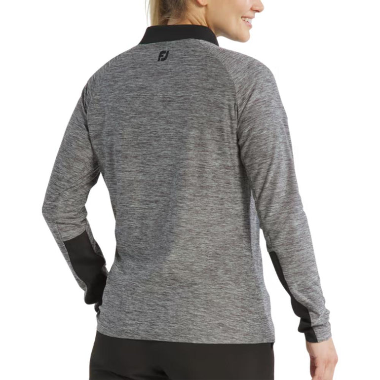 FootJoy Women's Space Dye 1/4 Zip Black Pullover 25