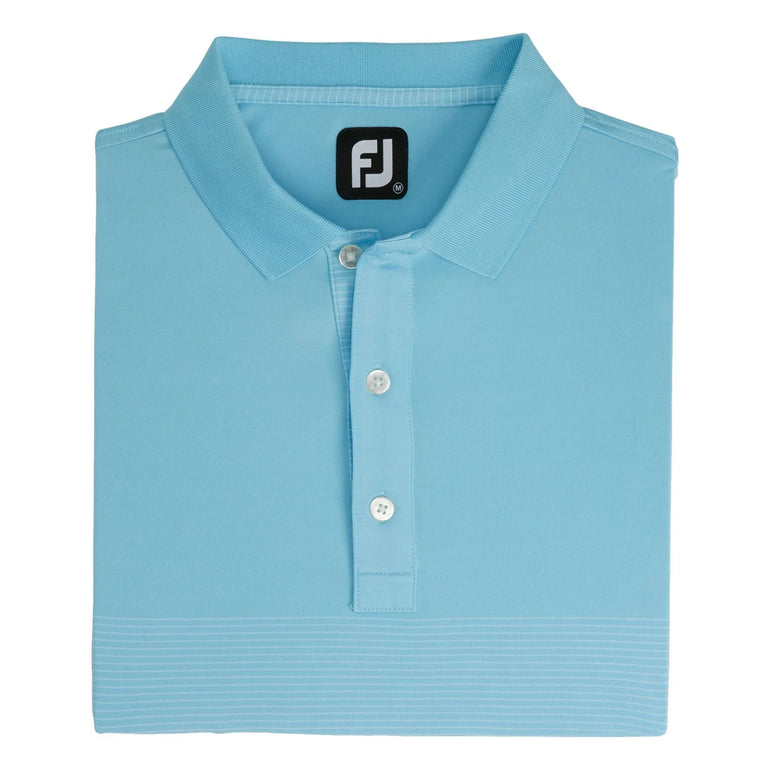 FootJoy Men's Engineer Pin Stripe Polo - Light Blue/White