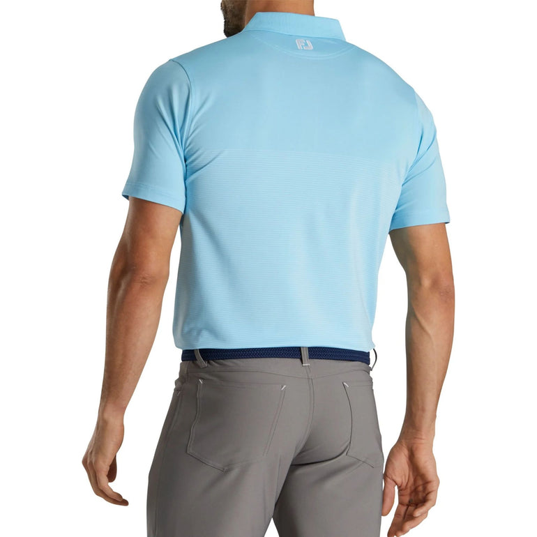 FootJoy Men's Engineer Pin Stripe Polo - Light Blue/White
