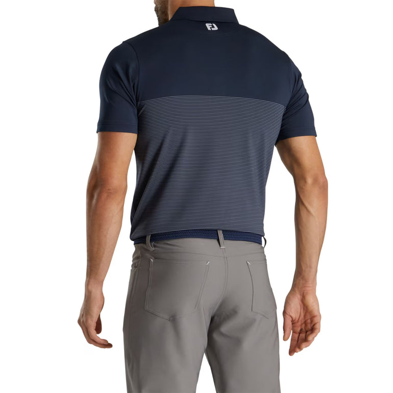 FootJoy Men's Engineer Pin Stripe Polo - Navy/White