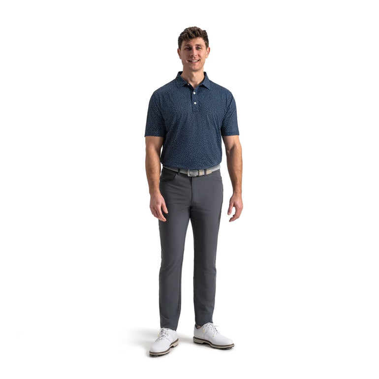 FootJoy Men's Scatter Dot Pique Polo - Navy/White