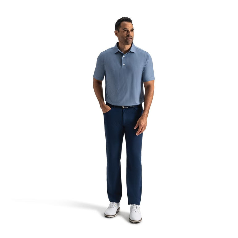 FootJoy Men's Tee Time Lisle Polo - Navy/Light Blue
