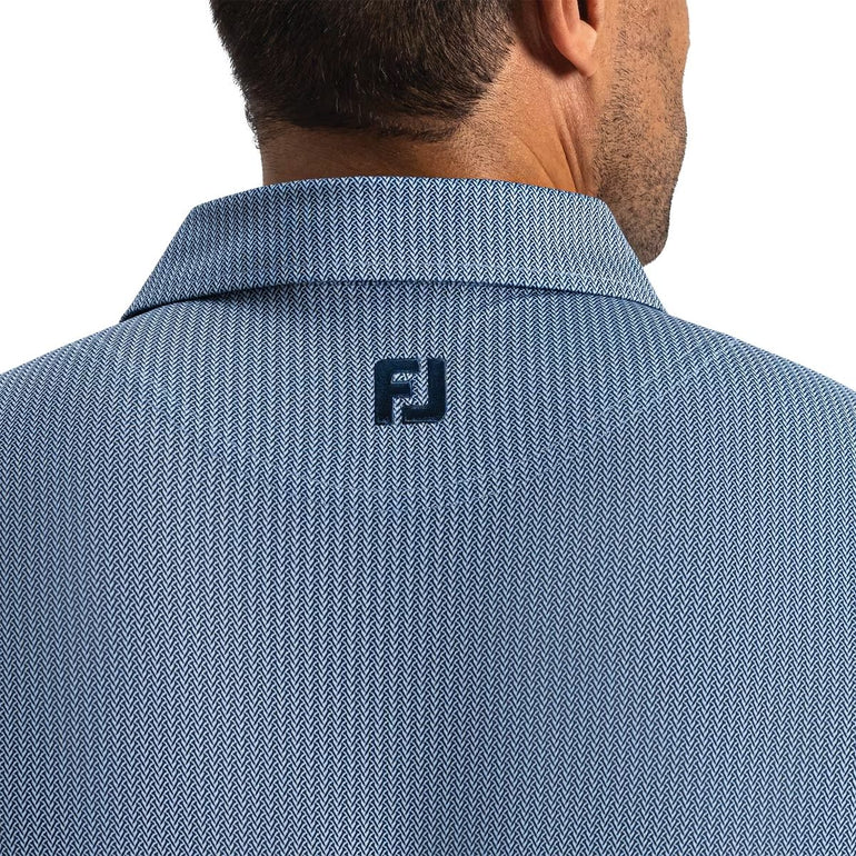 FootJoy Men's Tee Time Lisle Polo - Navy/Light Blue