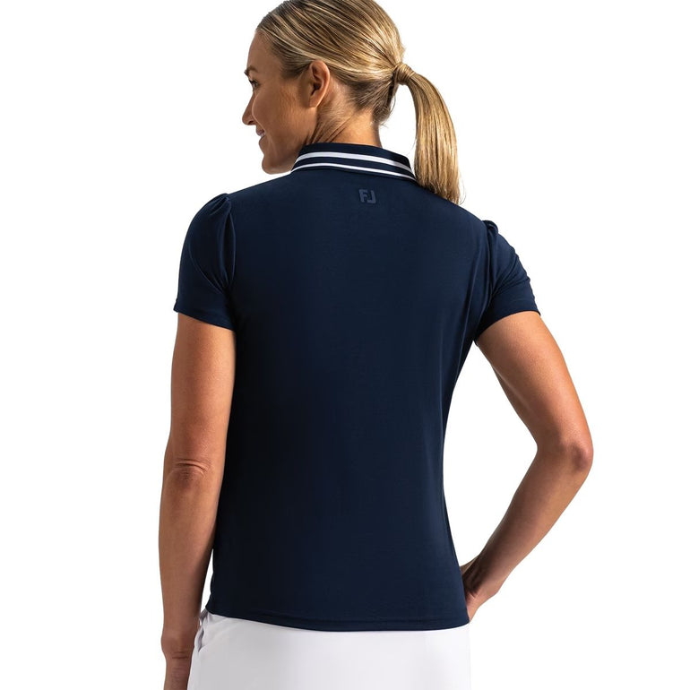 FootJoy Women's Loop Button Short Sleeve Polo - Navy