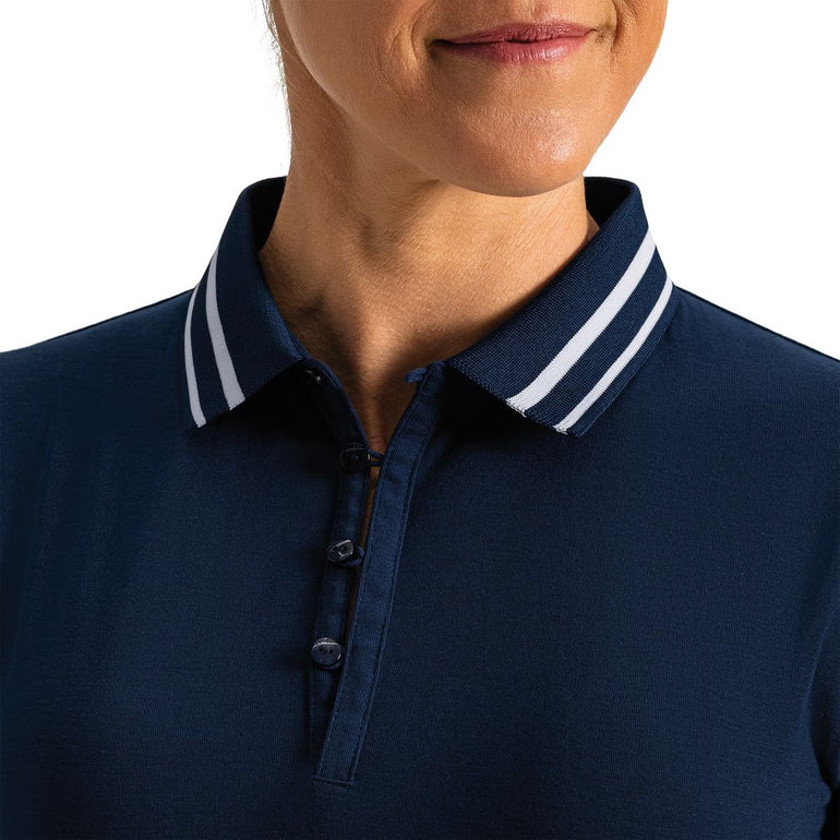 FootJoy Women's Loop Button Short Sleeve Polo - Navy