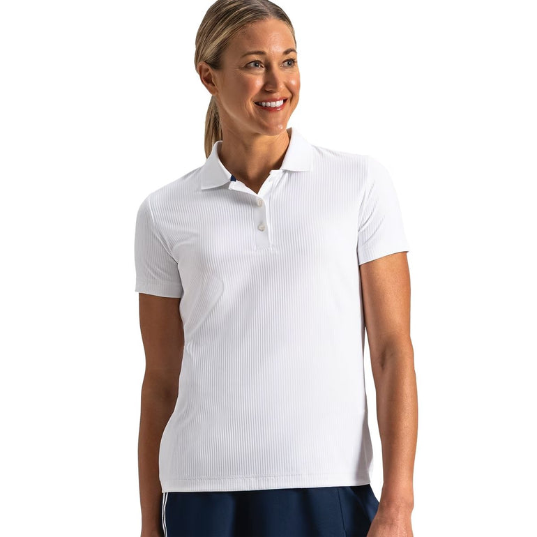 FootJoy Women's Short Sleeve Rib Polo - White