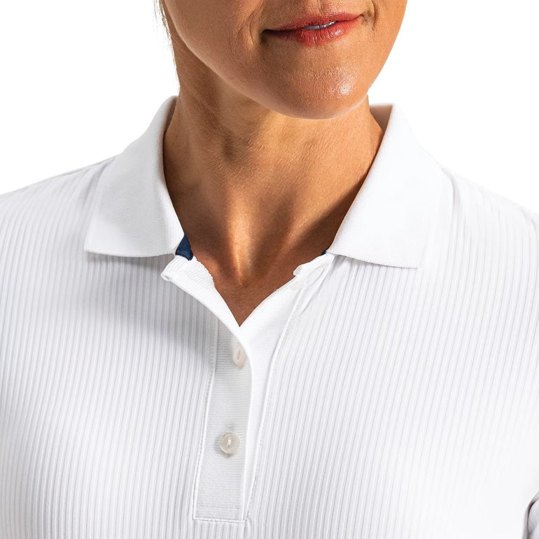 FootJoy Women's Short Sleeve Rib Polo - White