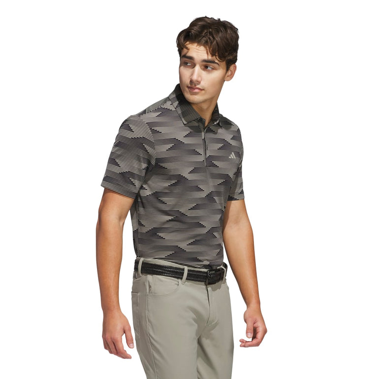 Adidas Men's Ultimate Speed Stripe Polo 25 - Black/Putty Beige