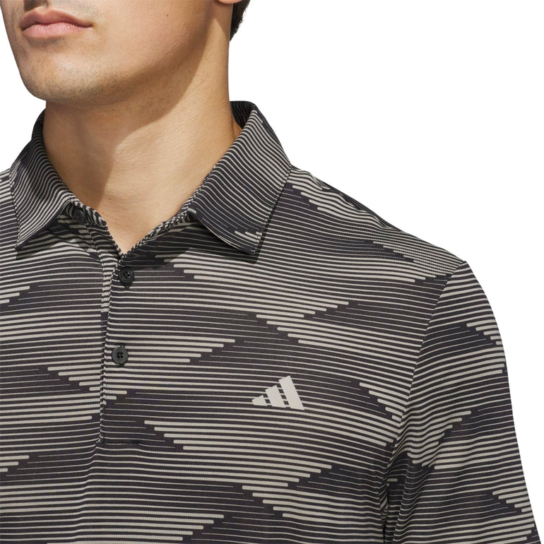 Adidas Men's Ultimate Speed Stripe Polo 25 - Black/Putty Beige