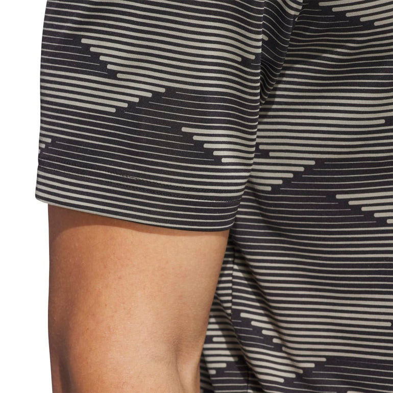 Adidas Men's Ultimate Speed Stripe Polo 25 - Black/Putty Beige