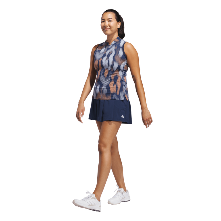 Adidas Women's Ultimate Tour Printed Sleeveless Polo - Collegiate Navy